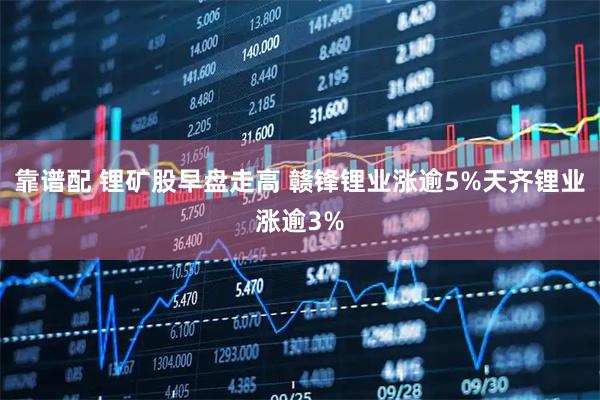 靠谱配 锂矿股早盘走高 赣锋锂业涨逾5%天齐锂业涨逾3%
