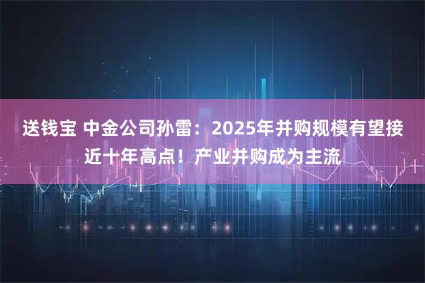 送钱宝 中金公司孙雷：2025年并购规模有望接近十年高点！产业并购成为主流